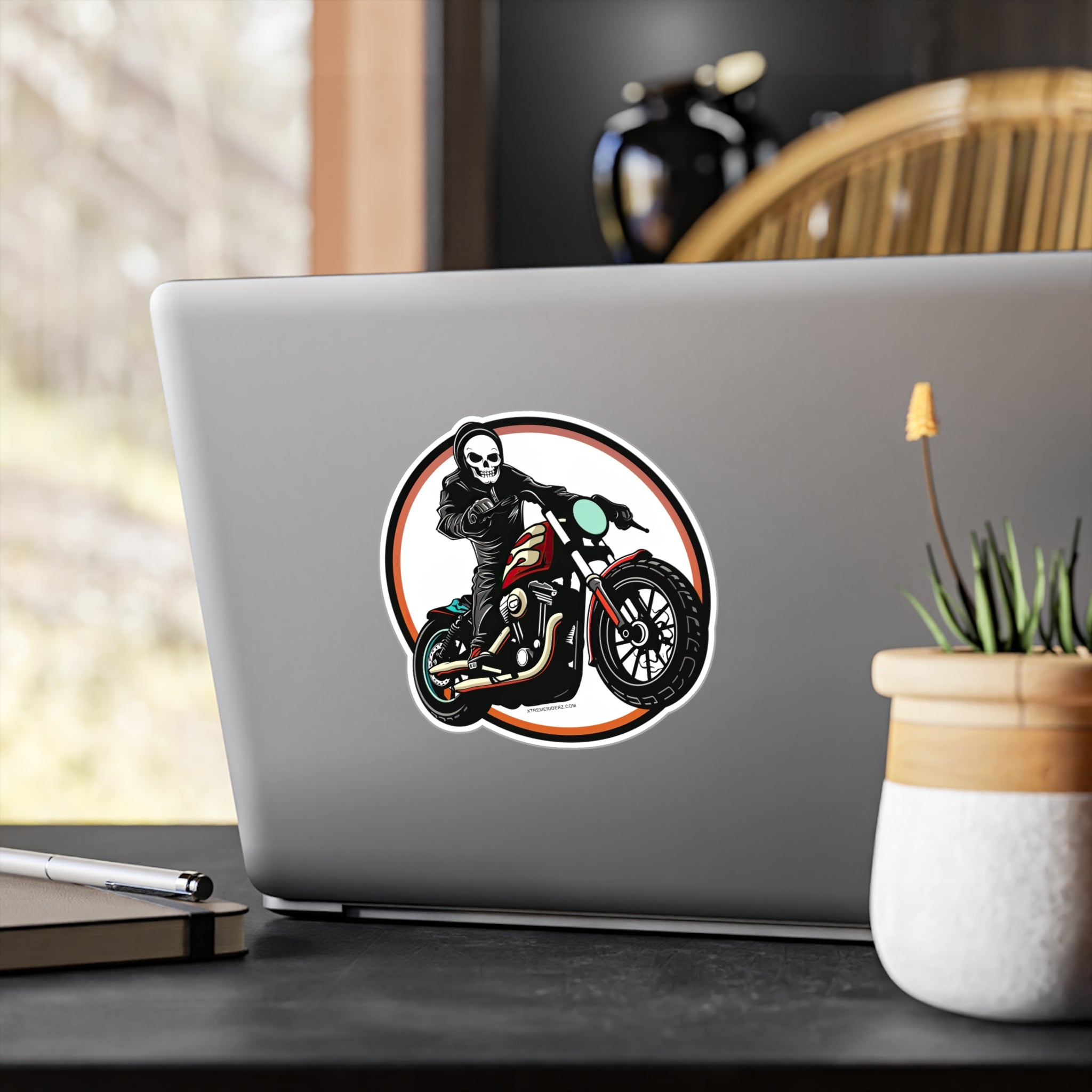 Skeleton on Motorcycle- Xtreme Riderz- Vinyl Decals